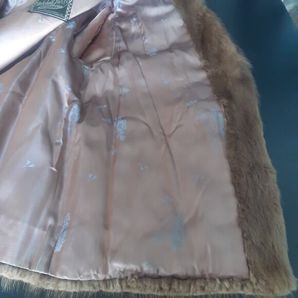 1965 Muskrat Jacket SZ S Mitchell Fur Co., Women's Beige Jacket Coat - Picture 9 of 16